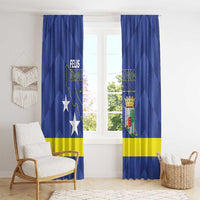 Felis Dia di Bandera Curacao Window Curtain Flag Proud - Wonder Print Shop