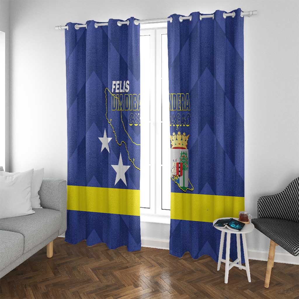 Felis Dia di Bandera Curacao Window Curtain Flag Proud - Wonder Print Shop