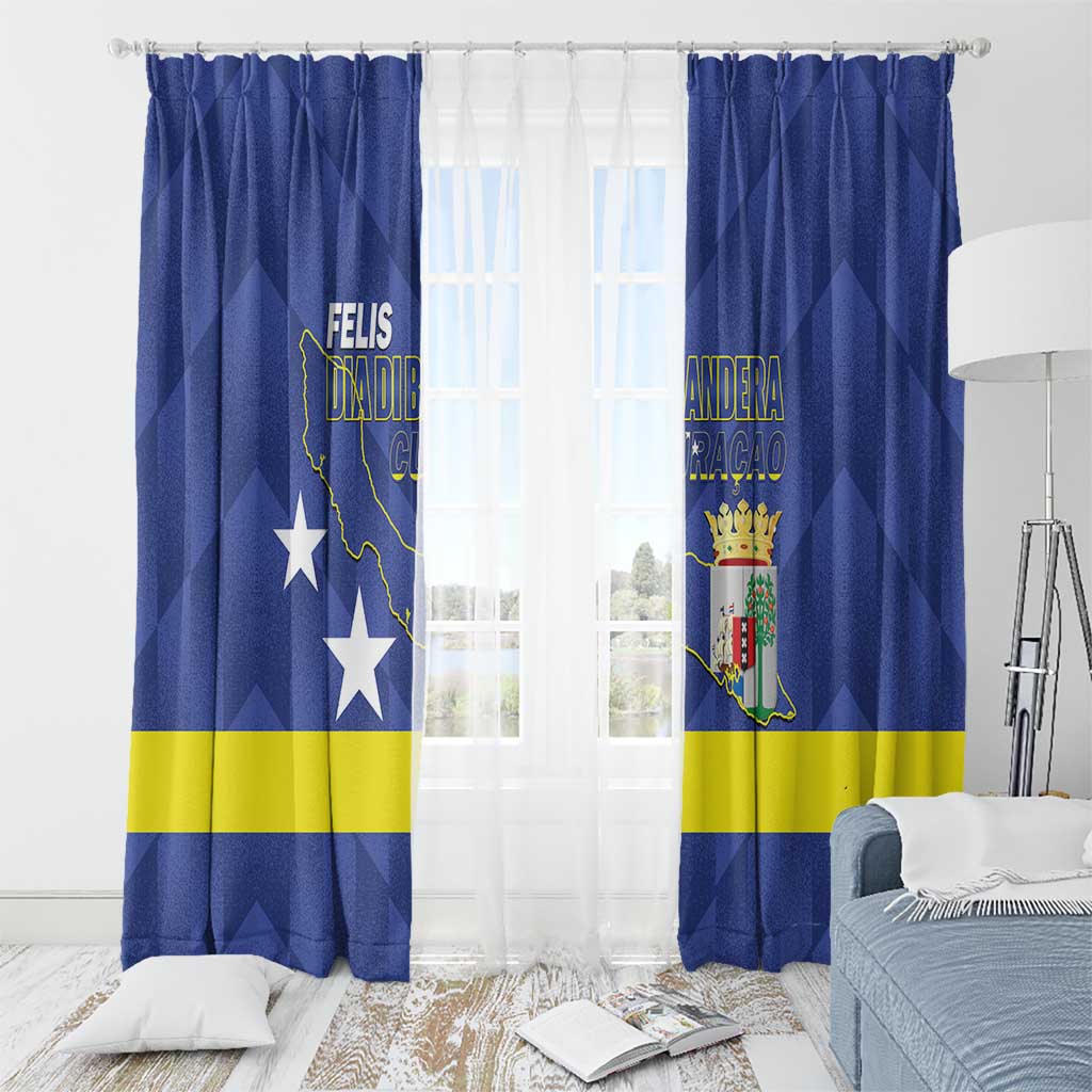 Felis Dia di Bandera Curacao Window Curtain Flag Proud - Wonder Print Shop