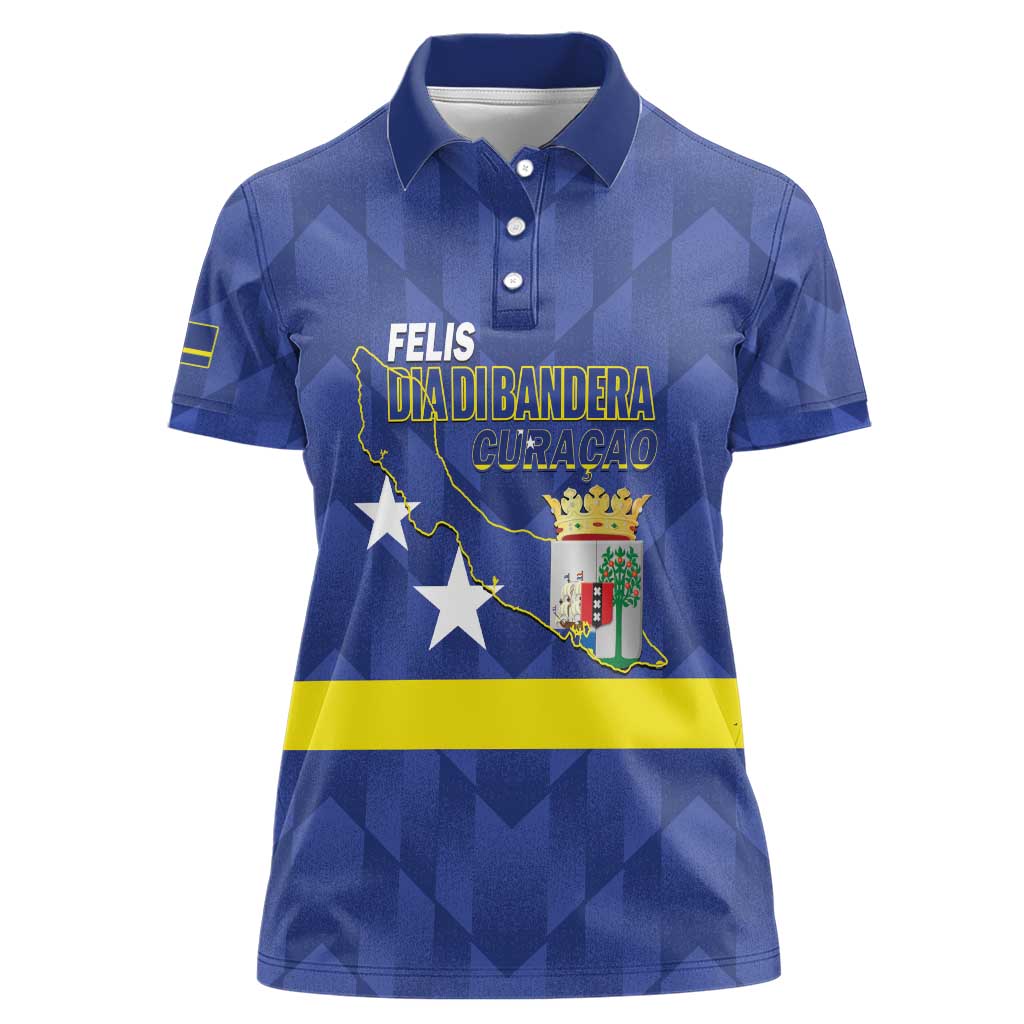 Felis Dia di Bandera Curacao Women Polo Shirt Flag Proud - Wonder Print Shop