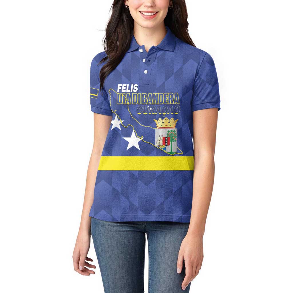 Felis Dia di Bandera Curacao Women Polo Shirt Flag Proud - Wonder Print Shop