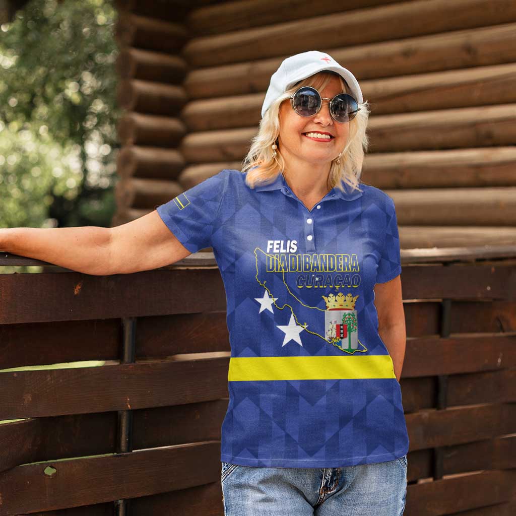 Felis Dia di Bandera Curacao Women Polo Shirt Flag Proud - Wonder Print Shop