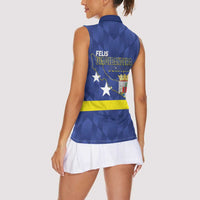 Felis Dia di Bandera Curacao Women Sleeveless Polo Shirt Flag Proud - Wonder Print Shop