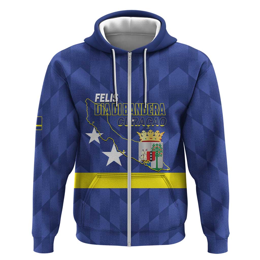 Felis Dia di Bandera Curacao Zip Hoodie Flag Proud - Wonder Print Shop