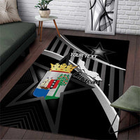 Custom Curacao Football Area Rug Go La Familia Azul Black Style - Wonder Print Shop