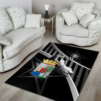 Custom Curacao Football Area Rug Go La Familia Azul Black Style - Wonder Print Shop