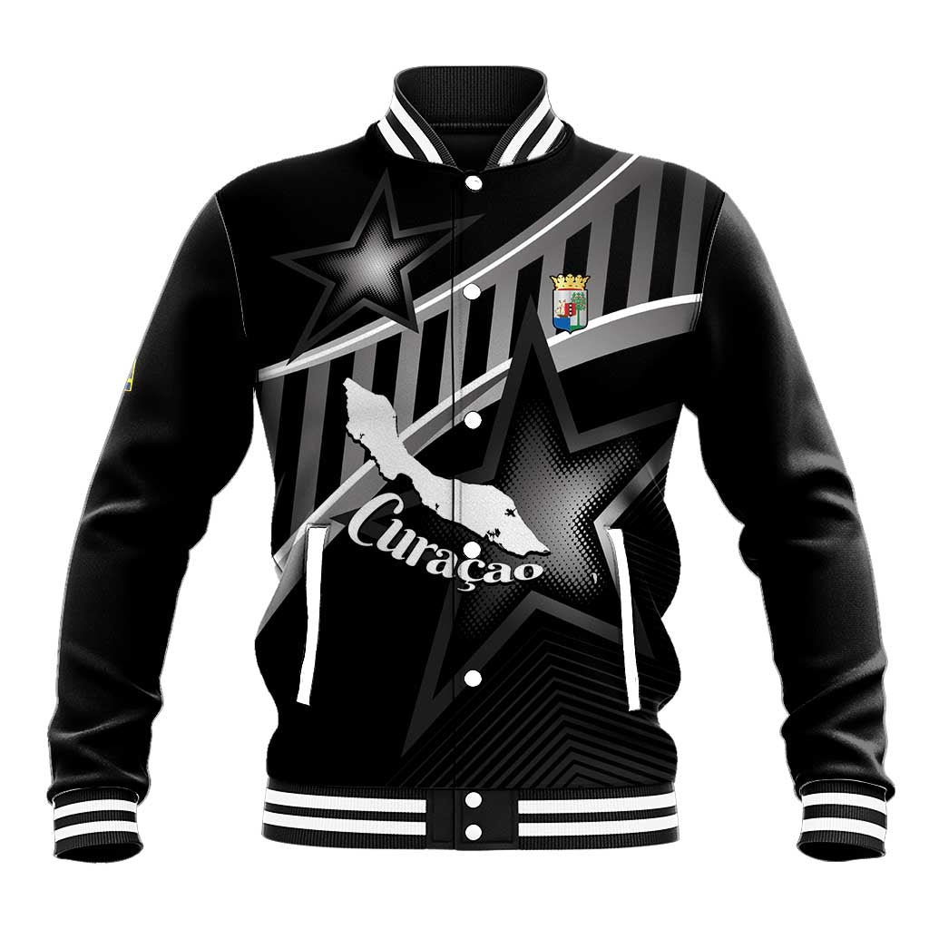 Custom Curacao Football Baseball Jacket Go La Familia Azul Black Style - Wonder Print Shop
