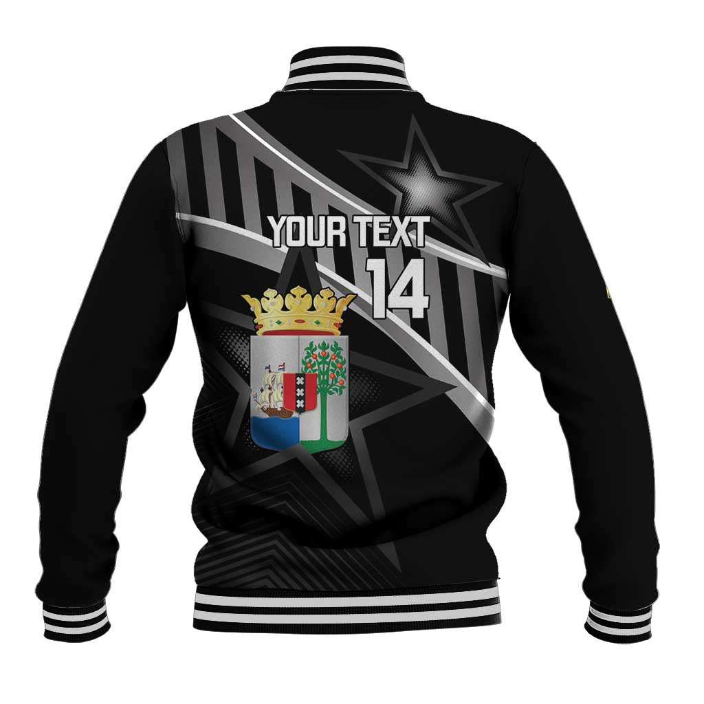 Custom Curacao Football Baseball Jacket Go La Familia Azul Black Style - Wonder Print Shop