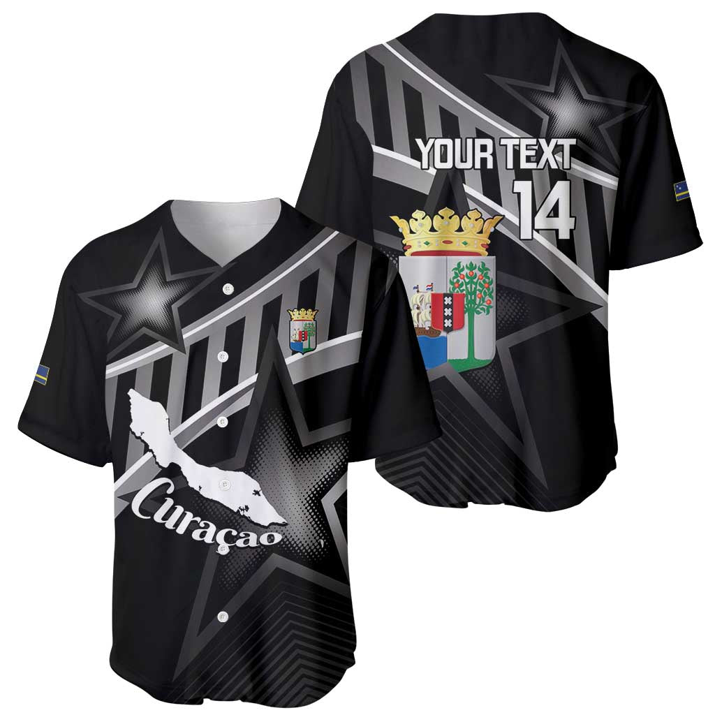 Custom Curacao Football Baseball Jersey Go La Familia Azul Black Style - Wonder Print Shop