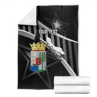 Custom Curacao Football Blanket Go La Familia Azul Black Style - Wonder Print Shop