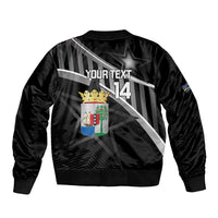 Custom Curacao Football Bomber Jacket Go La Familia Azul Black Style - Wonder Print Shop