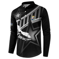 Custom Curacao Football Button Sweatshirt Go La Familia Azul Black Style - Wonder Print Shop