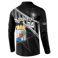 Custom Curacao Football Button Sweatshirt Go La Familia Azul Black Style - Wonder Print Shop