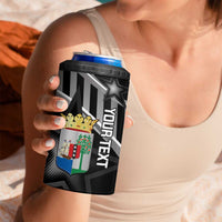 Custom Curacao Football 4 in 1 Can Cooler Tumbler Go La Familia Azul Black Style - Wonder Print Shop