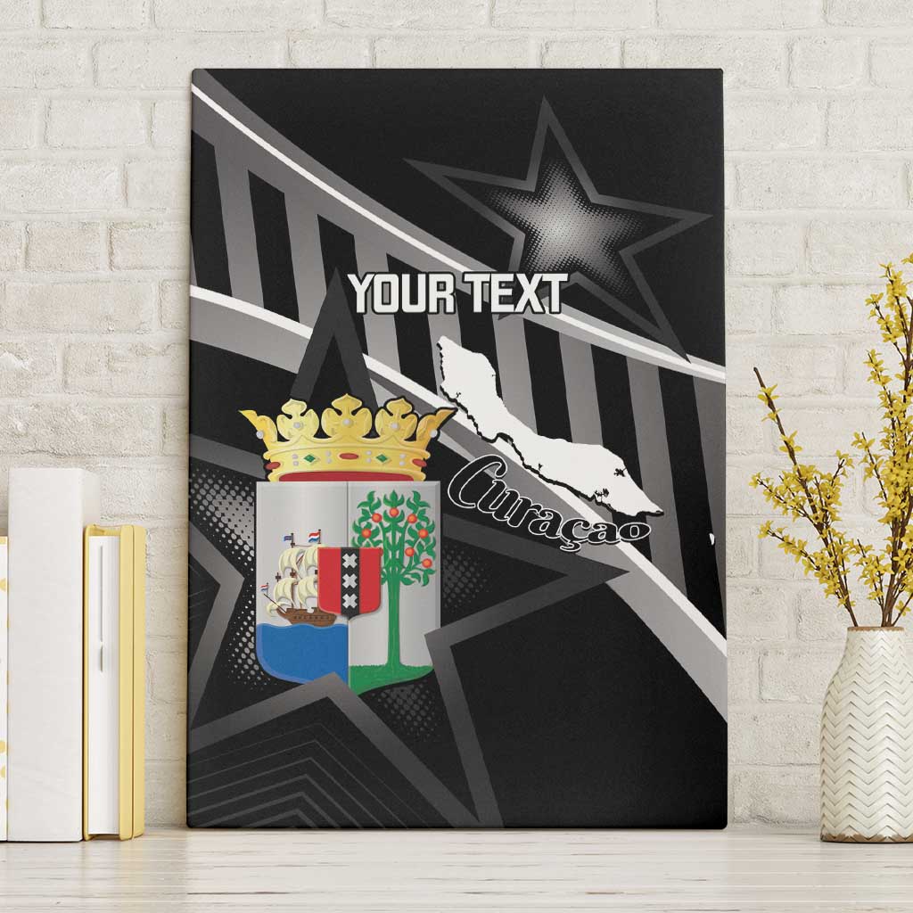 Custom Curacao Football Canvas Wall Art Go La Familia Azul Black Style - Wonder Print Shop