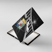 Custom Curacao Football Canvas Wall Art Go La Familia Azul Black Style - Wonder Print Shop