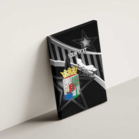 Custom Curacao Football Canvas Wall Art Go La Familia Azul Black Style - Wonder Print Shop