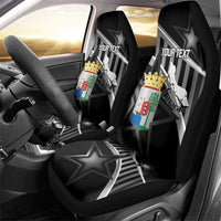 Custom Curacao Football Car Seat Cover Go La Familia Azul Black Style - Wonder Print Shop