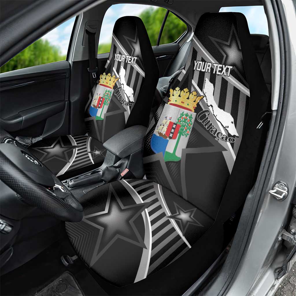 Custom Curacao Football Car Seat Cover Go La Familia Azul Black Style - Wonder Print Shop