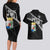 Custom Curacao Football Couples Matching Long Sleeve Bodycon Dress and Hawaiian Shirt Go La Familia Azul Black Style - Wonder Print Shop