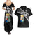 Custom Curacao Football Couples Matching Summer Maxi Dress and Hawaiian Shirt Go La Familia Azul Black Style - Wonder Print Shop