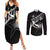 Custom Curacao Football Couples Matching Summer Maxi Dress and Long Sleeve Button Shirt Go La Familia Azul Black Style - Wonder Print Shop