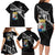 Custom Curacao Football Family Matching Long Sleeve Bodycon Dress and Hawaiian Shirt Go La Familia Azul Black Style - Wonder Print Shop