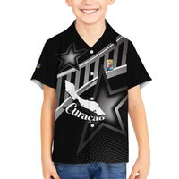 Custom Curacao Football Family Matching Long Sleeve Bodycon Dress and Hawaiian Shirt Go La Familia Azul Black Style - Wonder Print Shop