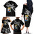 Custom Curacao Football Family Matching Off The Shoulder Long Sleeve Dress and Hawaiian Shirt Go La Familia Azul Black Style - Wonder Print Shop