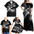 Custom Curacao Football Family Matching Off Shoulder Maxi Dress and Hawaiian Shirt Go La Familia Azul Black Style - Wonder Print Shop