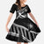 Custom Curacao Football Family Matching Short Sleeve Bodycon Dress and Hawaiian Shirt Go La Familia Azul Black Style - Wonder Print Shop