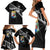 Custom Curacao Football Family Matching Short Sleeve Bodycon Dress and Hawaiian Shirt Go La Familia Azul Black Style - Wonder Print Shop
