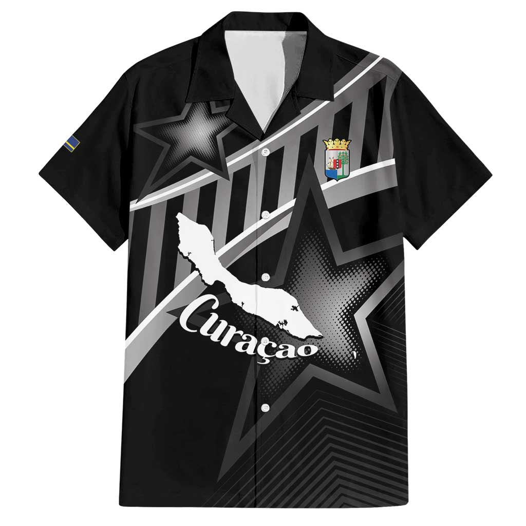 Custom Curacao Football Family Matching Short Sleeve Bodycon Dress and Hawaiian Shirt Go La Familia Azul Black Style - Wonder Print Shop