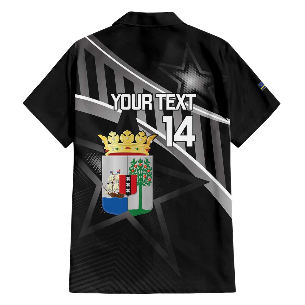 Custom Curacao Football Family Matching Short Sleeve Bodycon Dress and Hawaiian Shirt Go La Familia Azul Black Style - Wonder Print Shop