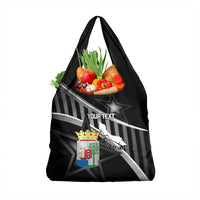 Custom Curacao Football Grocery Bag Go La Familia Azul Black Style - Wonder Print Shop