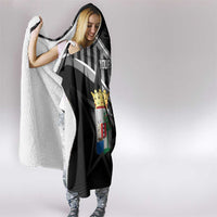 Custom Curacao Football Hooded Blanket Go La Familia Azul Black Style - Wonder Print Shop