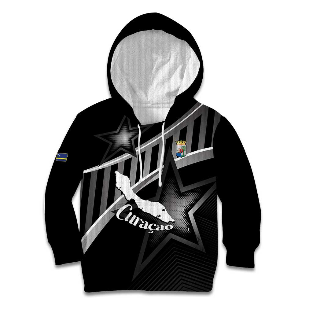 Custom Curacao Football Kid Hoodie Go La Familia Azul Black Style - Wonder Print Shop