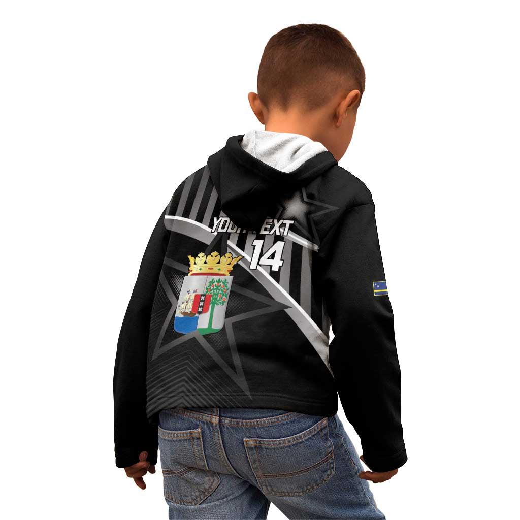 Custom Curacao Football Kid Hoodie Go La Familia Azul Black Style - Wonder Print Shop