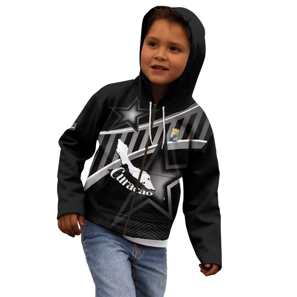 Custom Curacao Football Kid Hoodie Go La Familia Azul Black Style - Wonder Print Shop