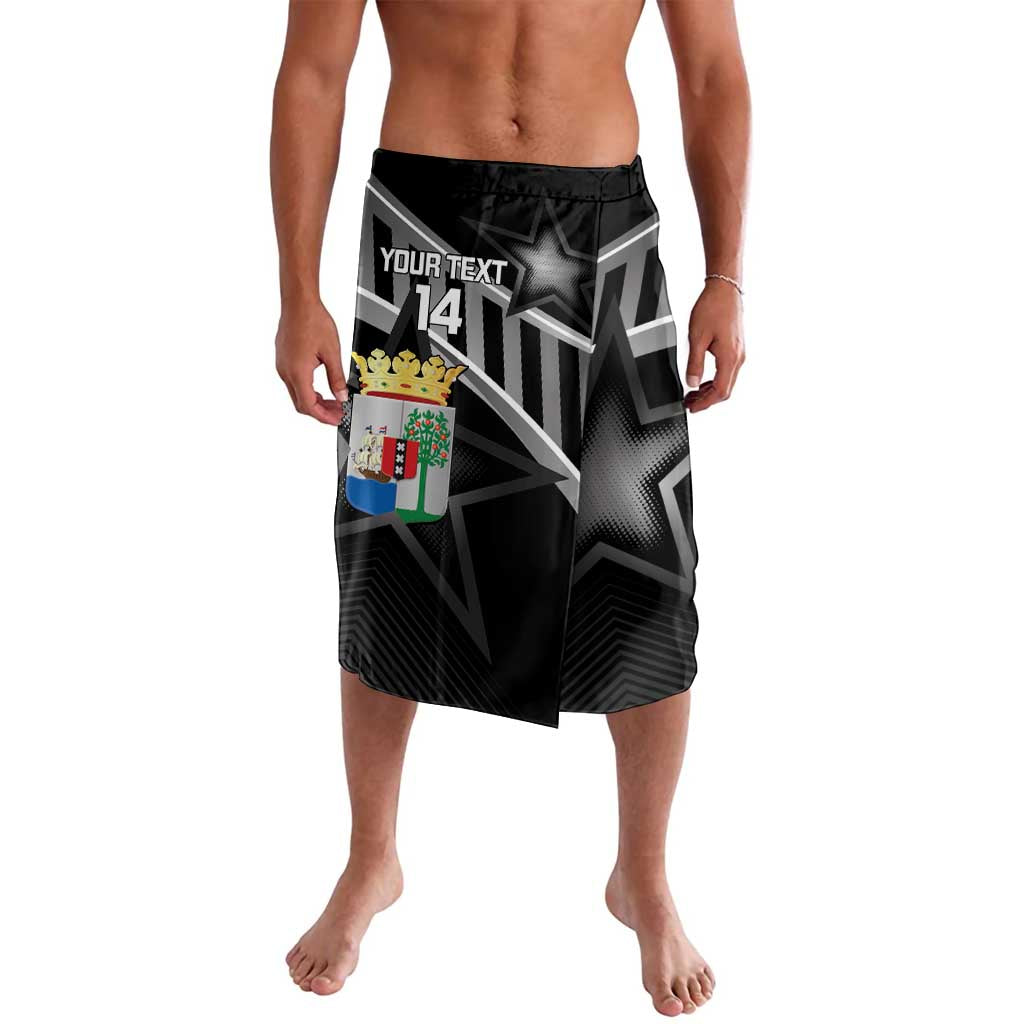 Custom Curacao Football Lavalava Go La Familia Azul Black Style - Wonder Print Shop