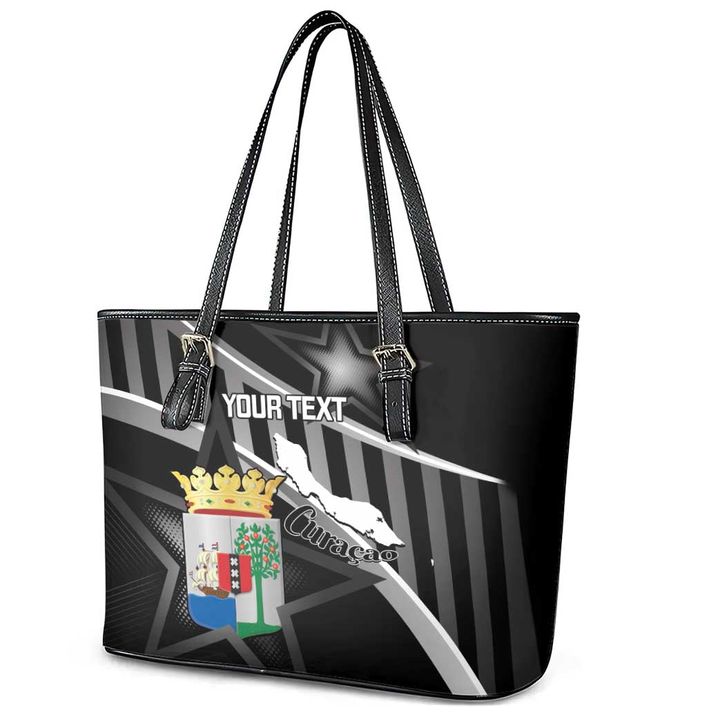 Custom Curacao Football Leather Tote Bag Go La Familia Azul Black Style - Wonder Print Shop