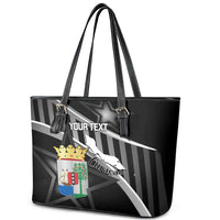 Custom Curacao Football Leather Tote Bag Go La Familia Azul Black Style - Wonder Print Shop