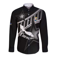 Custom Curacao Football Long Sleeve Button Shirt Go La Familia Azul Black Style - Wonder Print Shop