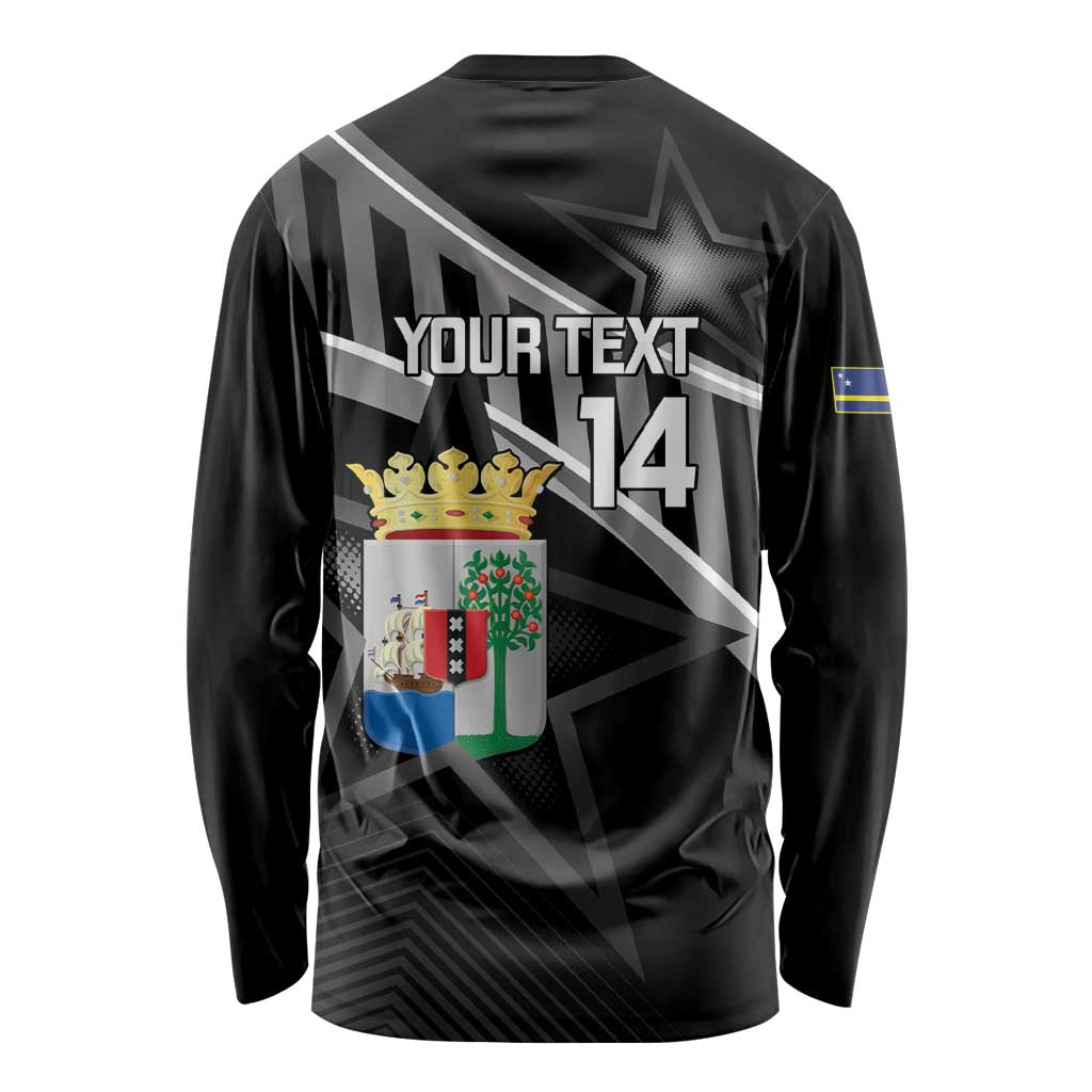 Custom Curacao Football Long Sleeve Shirt Go La Familia Azul Black Style - Wonder Print Shop