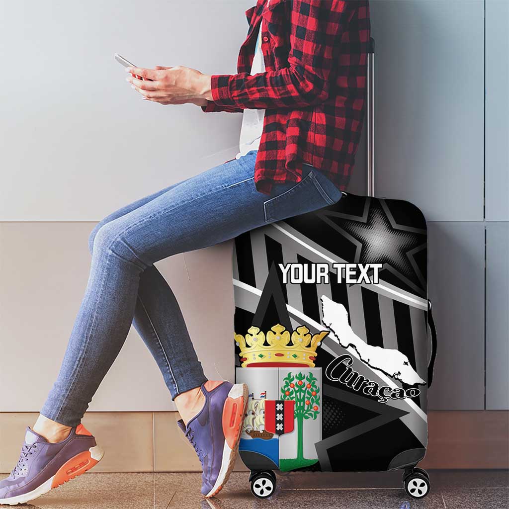 Custom Curacao Football Luggage Cover Go La Familia Azul Black Style - Wonder Print Shop