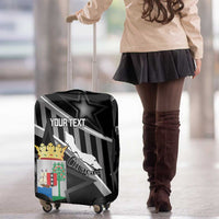 Custom Curacao Football Luggage Cover Go La Familia Azul Black Style - Wonder Print Shop