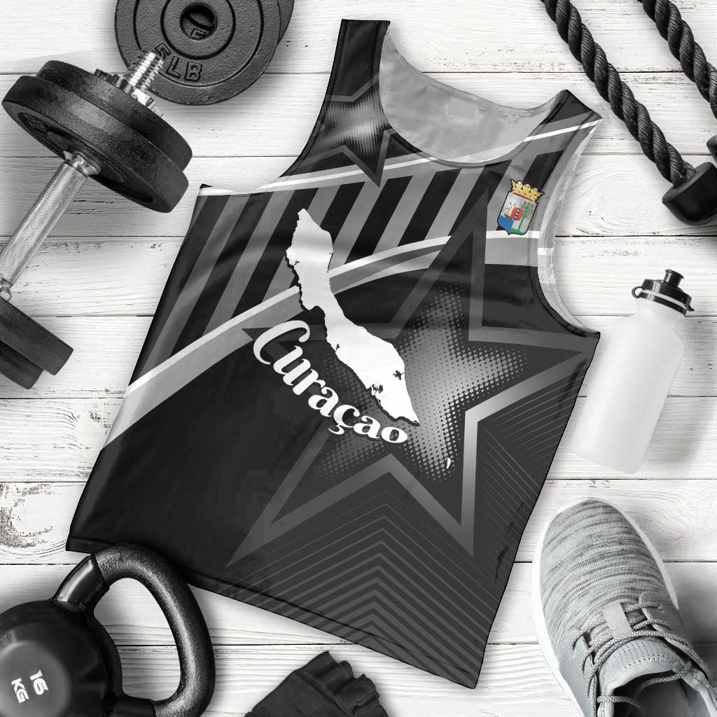 Custom Curacao Football Men Tank Top Go La Familia Azul Black Style - Wonder Print Shop