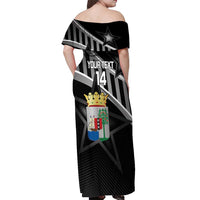 Custom Curacao Football Off Shoulder Maxi Dress Go La Familia Azul Black Style - Wonder Print Shop