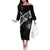 Custom Curacao Football Off The Shoulder Long Sleeve Dress Go La Familia Azul Black Style - Wonder Print Shop