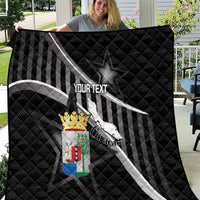 Custom Curacao Football Quilt Go La Familia Azul Black Style - Wonder Print Shop